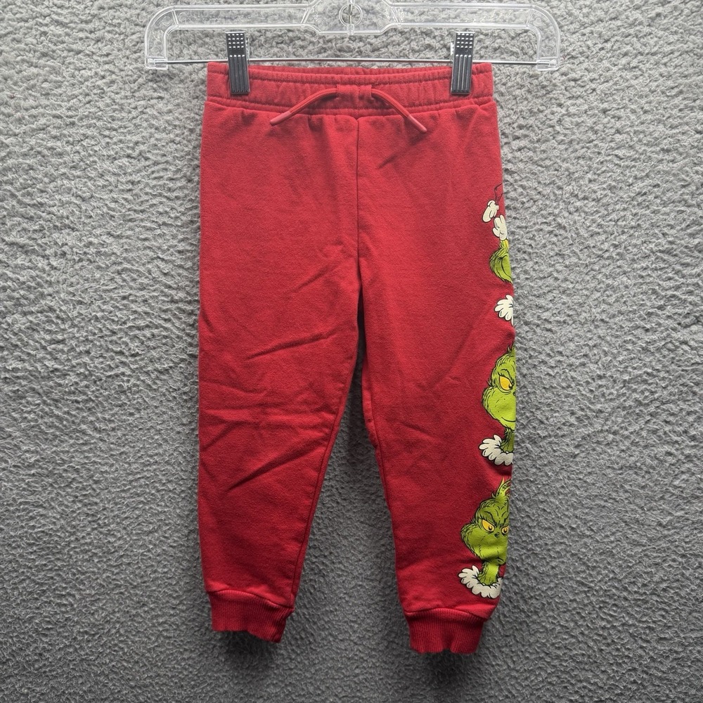 The Grinch Sweatpants Toddler Size 3T Red Graphic Grinch Sweatpants Size 3T